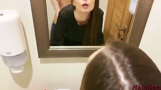 Petite teen Natalissa gets fucked in a restaurant toilet