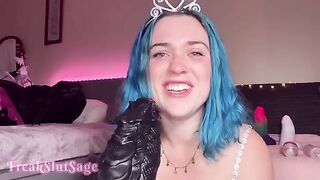 Princess gets her asshole gapped by massive toy