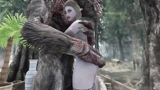 Dark Elf gets fucked by a huge monster cock in this explicit Skyrm porn