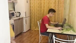 The computer broke down, so I called a friend to fix it and have sex
