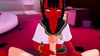 The succubus comes to the hero in a dream and fucks him