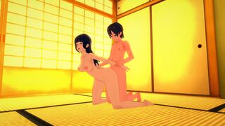 Hinata Hyuga is too shy to have sex with her classmate