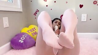 Violet Myers fucks herself in honor of Valentine's Day
