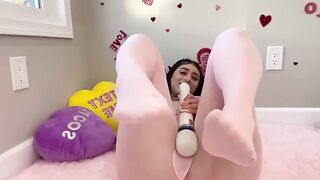 Violet Myers fucks herself in honor of Valentine's Day