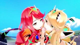 Xenoblade: Pyra and Mythra's passionate encounter in 3D hentai
