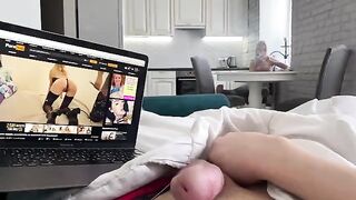 A chick noticed me jerking off and offered to help with her mouth and pussy