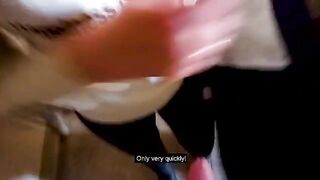 Fucking a girl in the entrance while her parents are at home