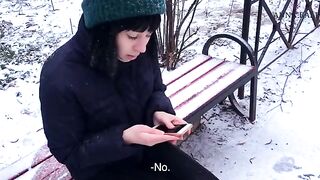 I helped the cute stranger warm up, she swallowed everything