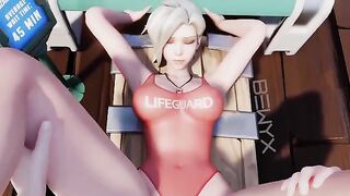 Overwatch's Mercy gets her missionary hole gapped in stunning 3D - HD Porn