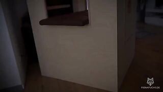 The busty blonde Fiona Fuchs gets her pussy filled with cock in a glory hole scene