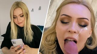 A hot blonde came to her beautiful neighbor and offered a blowjob