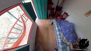 Hot Latina maid seduces and fucks a tourist in the hostel