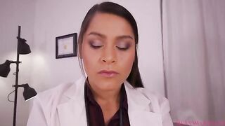 Meana Wolf gets naughty in the doctor's office, following instructions