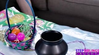Step-sis challenges her bro to find her secret Easter egg for exclusive info