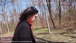 A walk in Nature ended with a hot outdoor fuck for cash