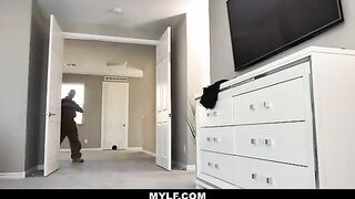 The babysitter, a busty MILF Joslyn James, seduces her boss with big tits