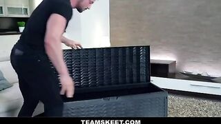A tiny babe, Lana Roy, got her ass stuffed with a big cock on the couch