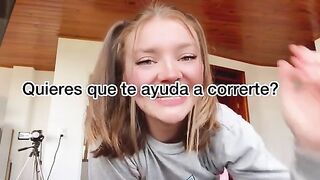The Gringa with a big ass performs a hot JOI in Spanish