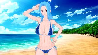 A busty woman named Vivi enjoys having sex on the beach in this explicit scene