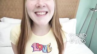Redhead with freckles had her first experience in front of a camera - an amazing video!