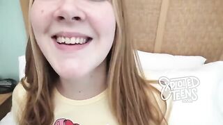Redhead with freckles had her first experience in front of a camera - an amazing video!