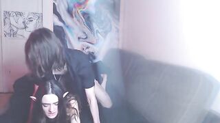 A sexy brunette babe enjoys intense action in a passionate scene