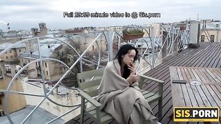 A beautiful girl sucks her stepbrother’s cock instead of smoking cigarettes
