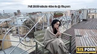 A beautiful girl sucks her stepbrother’s cock instead of smoking cigarettes