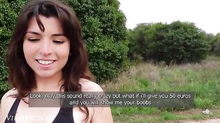 A cute baby ran into a risk when fucking with strangers for money