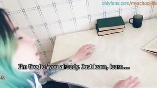 A teacher fucked in ass the dirty schoolgirl who hates to study