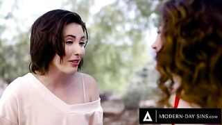 Casey Calvert and Arabelle Raphael share a cock in an FFM threesome