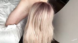 The guy broke off in advance, but brought his girlfriend to orgasm after ejaculation