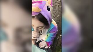 A prank with a girl running naked in the yard ended up fucking