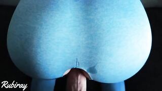 A cute girl was exercising in her ripped yoga pants when things got steamy