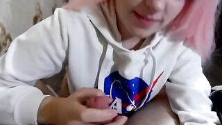 A girl was reading a book, but her boyfriend interrupted her passionately