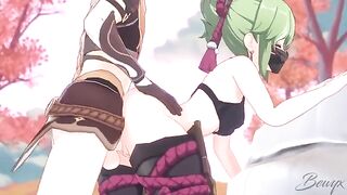 Kuki Shinobu gets her pussy railed by a massive cock in Genshin Impact