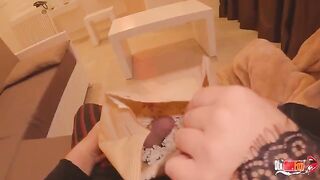 Sexy stepmom gets a surprise in the popcorn for a hot sex session