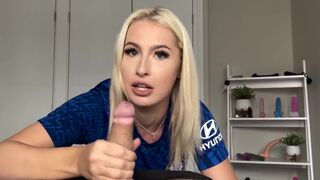 Petite blonde gets smashed in doggy after trophy win