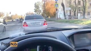 A MILF is meeting a young taxi driver, right on the streets