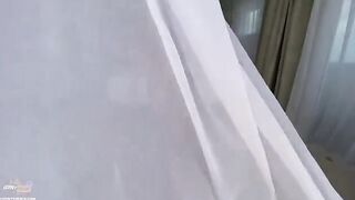 An amateur couple has sex on their vacation, with a creampie finish