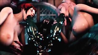 Hentai 3D uncensored Full Moon 2 Gangbang, intense celeb action