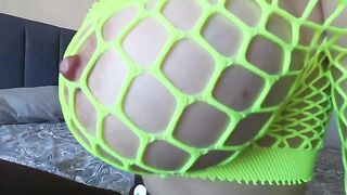 Big natural tits bring pleasure in green to fuck