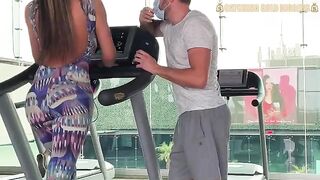 Colombian girl with bubble butt is picked up from the gym to have sex