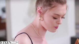 The girl is bored at home and finds a guy to distract herself