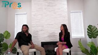 Muscular football player and hot babe Armani Black get down and dirty