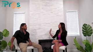 Muscular football player and hot babe Armani Black get down and dirty