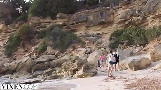 Stranded and horny, stunning Sia has a beach fling in HD