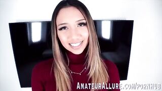 Petite teen Kimora Quin loves to suck cock and have it deep down her throat