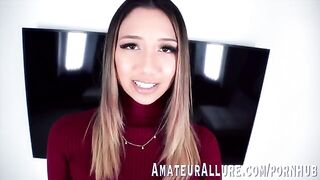 Petite teen Kimora Quin loves to suck cock and have it deep down her throat