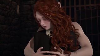 Hermione Granger and Harry Potter fuck on the third floor of Hogwarts